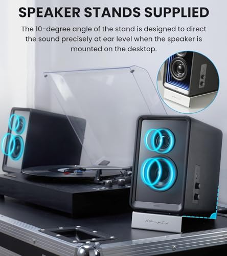 Edifier QR65 RGB Light Desktop Active Monitor, 70W RMS, Hi-Res Audio, Black | LDAC Bluetooth 5.3, 2.75" Long-Throw Aluminum Diaphragm mid-Low Drivers, 65W TurboGaN Charging, SUB Out, Multi Inputs, Stands - color: Black