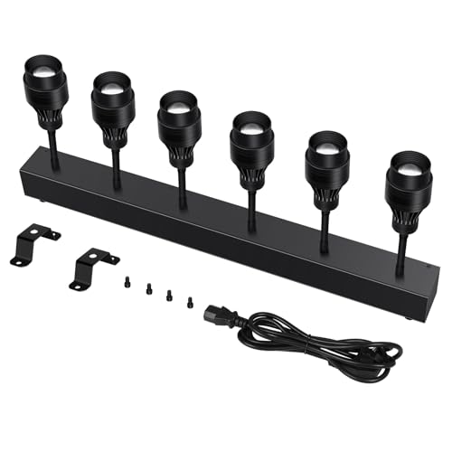 Pinspot Light Bar,6PC LED Pinspot Stage Lights Disco Ball Manual Zoom(15-60 Degree) 3200K Dimmable Warm White DMX Sound Activated Lights for Party Activities Live Show Concert Church Wedding