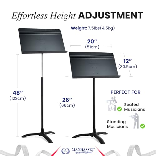 Manhasset 48 Symphony Music Stands for Sheet Music - Pack of 2 - color: Black, size: Pack of 2