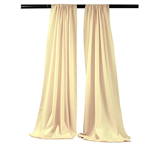 New Creations Fabric & Foam Inc, 5 Feet Wide by 9 Feet High Polyester Backdrop Drape Curtain Panel (2 Panels 5 Ft Wide x 9 Ft High) (Banana Yellow) - color: Banana Yellow