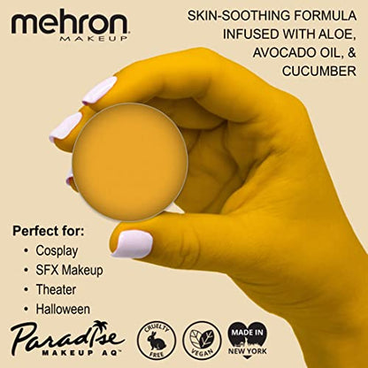 Mehron Makeup Paradise AQ - DIJON, Water-Activated Face & Body Paint - color: Dijon, size: 0.25 Ounce