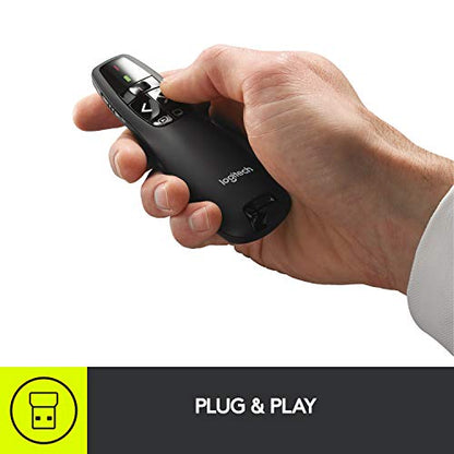 Logitech Wireless Presenter R400 USB A PowerPoint Clicker with Laser - color: Red Laser, style: 5 buttons