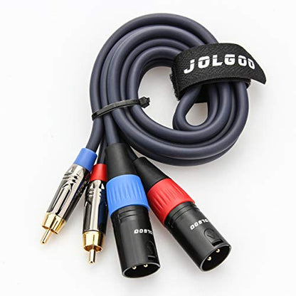 JOLGOO RCA to XLR HiFi Audio Cable - 2 RCA to 2 XLR, 3.3 Feet, 4N OFC Wire for Amplifier, Mixer, Microphone - size: 3.3 Feet, style: Dual RCA Male to Dual XLR Male
