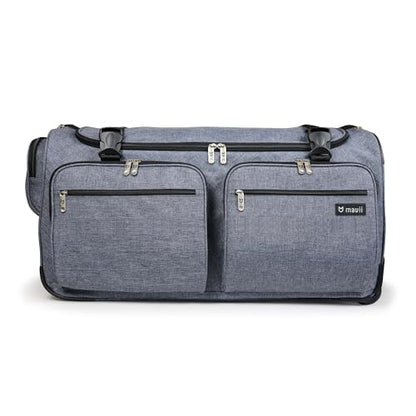 Mavii Deluxe Dance Bag with Garment Rack, 28 Inch Rolling Duffel for Competitions & Travel, Patent-Pending Stability Frames, Lightweight Aluminum Rack, Wheeled Upright Luggage, Heathered Gray - color: Grey-Deluxe 28"