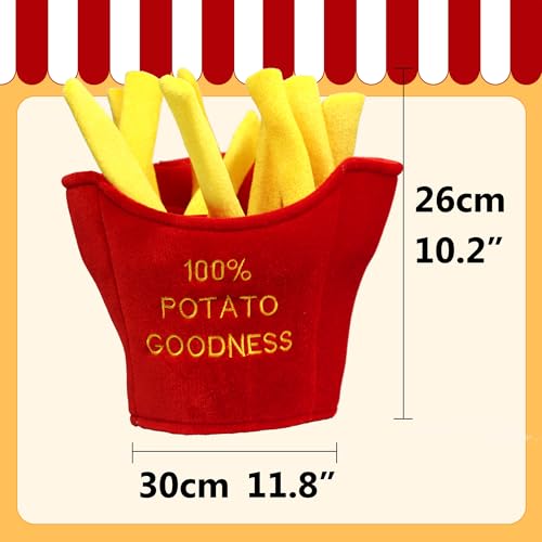 Funny French Fries Novelty Hat with 100% Potato Goodness Embroidery. Fun Fast Food Costume Accessory for Theme Parties & Holiday Events