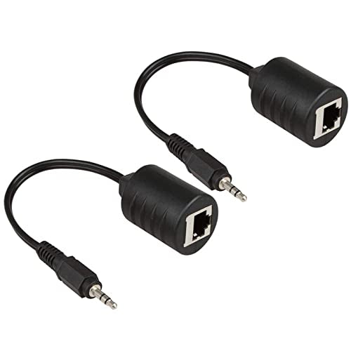 2Pack 3.5mm Stereo to RJ45 Female Extender Over Cat5&Cat6 Cable (2X 3.5mm to RJ45 Female) - color: 2x 3.5mm to RJ45 Female
