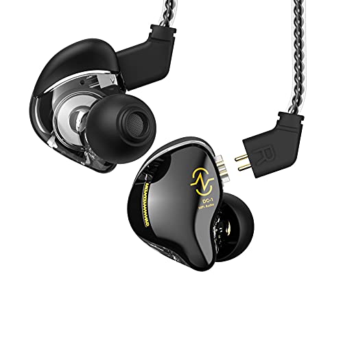 CCZ Headphones in Ear Monitor Wired Earbud,1DD HiFi Bass Immersive Sound Earphones, for Musicians Singer Stage Earbuds Gym Workout Running Patented Eartips (Black No Mic) - color: Black, size: Without Mic
