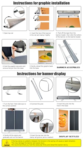 Retractable Banner Stand 24" W x 72" H ， Heavy Duty Roll Up Banner Display with Padded Carrying Bag for Trade Show, Exhibition, Business Advertising (Stand Only) - size: 72" Height