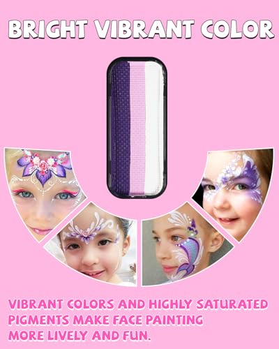 Anka Bella Professional Face Painting Kit with Over 180 Tutorials | For beginners and professionals,Bright color,high pigment,Water Based Face and Body Paint with Brushes & Stencils - color: Rainbow Cake