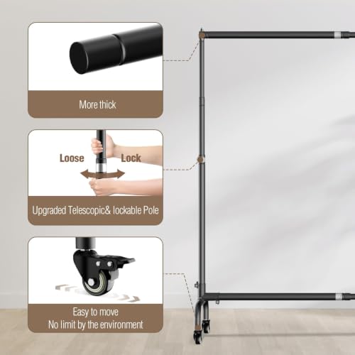 EMART 10 x7.5ft Rolling Backdrop Stand with Wheels, Adjustable and Moveable
