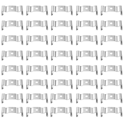 40 Pack T8 Light Clips and Hooks Bracket Hanger, Nickel-Plated Manganese Steel, Mounting Clips for LED Integrated Tube Light Fixture, Indoor & Outdoor Use