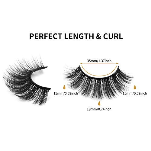 DYSILK Fake Eyelashes Natural Lash, 5 Pairs Faux Mink Lashes |002-16mm | Mink Lashes 5 Pairs 6D Wispy, Trimmable False Eyelashes, Soft Cotton Band, Eye Lashes Strip Eyelash Extension, Portable Case - color: 5 Pairs- 06