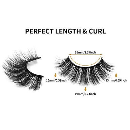 DYSILK Fake Eyelashes Natural Lash, 5 Pairs Faux Mink Lashes |002-16mm | Mink Lashes 5 Pairs 6D Wispy, Trimmable False Eyelashes, Soft Cotton Band, Eye Lashes Strip Eyelash Extension, Portable Case - color: 5 Pairs- 06