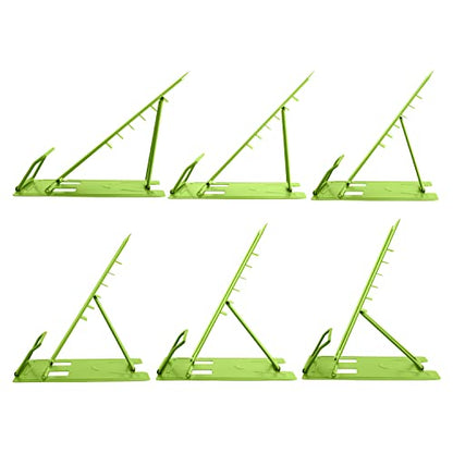 Honagu Metal Desk Book Holder, Hands Free Adjustable Cookbook & Document Holder, Portable Bookstand for Music Books, Textbooks, Recipes, Tablets & iPads (Green) - color: Green