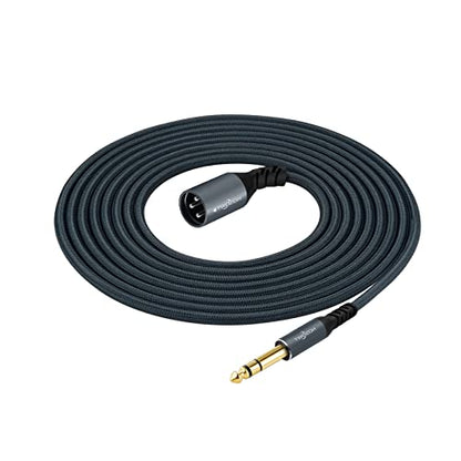 Twozoh Short XLR Male to 1/4 TRS Stereo Audio Cable 1FT, Braided Jack 6.35mm to XLR Male 3Pin Guitar Cable (Professional/HiFi) - color: 1/4 to XLR Male, size: 1FT
