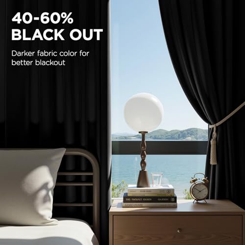 Joydeco Pinch Pleated Velvet Curtains 108 Inch Long 2 Panel Set,Black Velvet Curtains for Living Room Bedroom, Back Tab Thermal Insulated Blackout Drapes with Adjustable Hooks (40”W x108”L,Black) - color: Black, size: 40"W x 108"L (Pack of 2)
