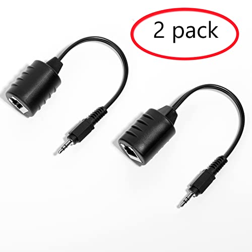 2Pack 3.5mm Stereo to RJ45 Female Extender Over Cat5&Cat6 Cable (2X 3.5mm to RJ45 Female) - color: 2x 3.5mm to RJ45 Female