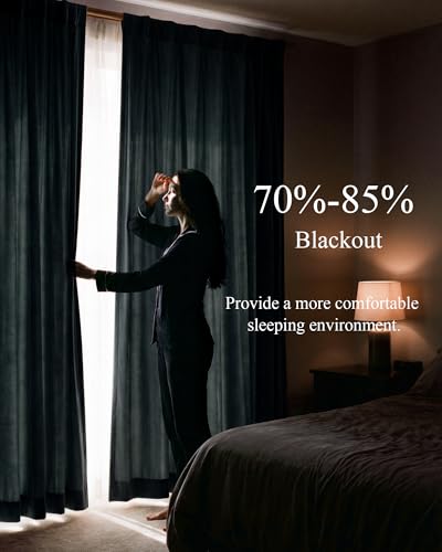 Slate Blue Velvet Curtains for Living Room, W52 x L84, 2 Panels | 280 GSM velvet with black yarn woven into back layer, Back Tab Window Drapes, Privacy & UV Protection, Boys' Bedroom, Villa - color: Slate Blue, size: 52"W x 84"L (Pack of 2)