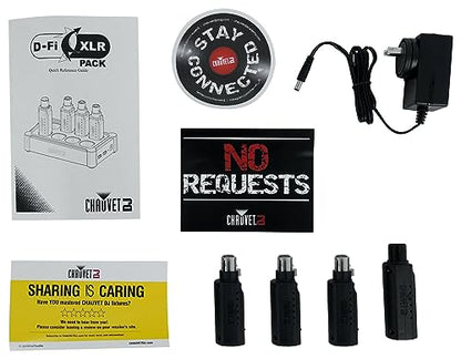 Audiosavings Bundle:(1) Chauvet D-Fi XLR Pack w/(3) Receivers+Charger Turns DMX Lights DMX Bundle with (1) Pair Rockville RPB3-BLACK Handheld Wireless Linking Portable Bluetooth Speakers (Items 3)
