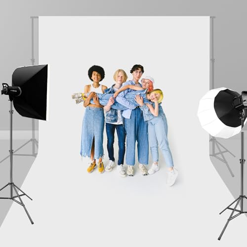 HEMMOTOP White Backdrop, 10x12 ft, Photography Background Screen | Polyester Fabric, Non Reflective, Seamless, Ideal for Photoshoot,Video Studio, Easter, Birthday, Baby Shower,Wedding Party - color: White, size: 10x12ft