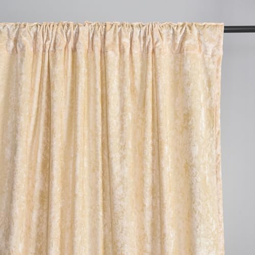 Champagne Crushed Velvet Curtains 96 inch Length- 2 Panels Velvet Living Room Neutural Window Drapes Thermal Insulated Room Darkening Drapery for Bedroom - color: Champagne, size: 52"W x 96"L (Pack of 2)