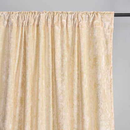 Champagne Crushed Velvet Curtains 96 inch Length- 2 Panels Velvet Living Room Neutural Window Drapes Thermal Insulated Room Darkening Drapery for Bedroom - color: Champagne, size: 52"W x 96"L (Pack of 2)