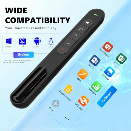 Presentation Clicker for Powerpoint Presentations, Black, A - color: Black