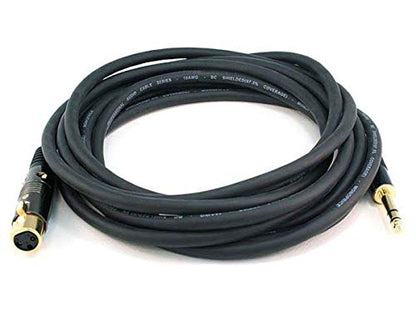 Monoprice 104771 15-Feet Premier Series XLR Female to 1/4-Inch TRS Male 16AWG Cable gold - size: 15 Feet