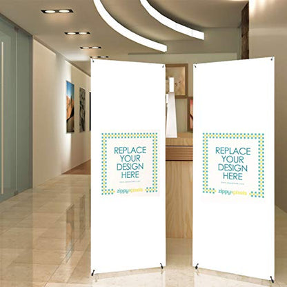 YDisplay X Banner Stand Adjustable Fit Banner Size from 23"X63" to 32"X78" Portable Oxford Bag for Trade Show Exhibition Market,1 Pack