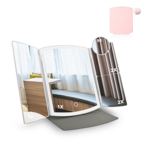 Makeup Mirror,Vanity Mirror with Lights,2X/5X,Pink