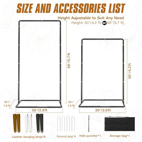 Blcak Wedding Sign Holder Adjustable Welcome to Our Wedding Sign Stand 68”x31”x 20”,Heavy Duty Easel Stand for Sign Include 6 Sign Hanging Straps &1 Storage Bag&Ground Stakes for Signs and Posters - color: black