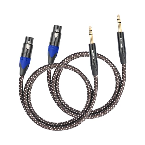 Smithok 2Pack 1/4" to XLR Cable，Balanced 1/4" TRS to 3pin XLR Female -6.6ft - size: 2 Pack 6.6 ft