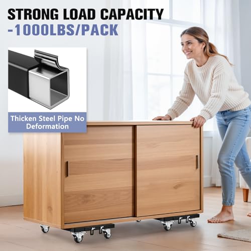 KEDSUM Furniture Dolly with Sturdy Steel Frame, 1000LBS Appliance Dolly | 13 x 17 in, All Terrain & Anti-Slip Baffles for Building Material Handling & Moving Heavy Furniture,2 Pack - size: 17 × 13 in-2 Pack