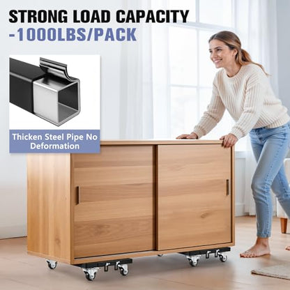 KEDSUM Furniture Dolly with Sturdy Steel Frame, 1000LBS Appliance Dolly | 13 x 17 in, All Terrain & Anti-Slip Baffles for Building Material Handling & Moving Heavy Furniture,2 Pack - size: 17 × 13 in-2 Pack
