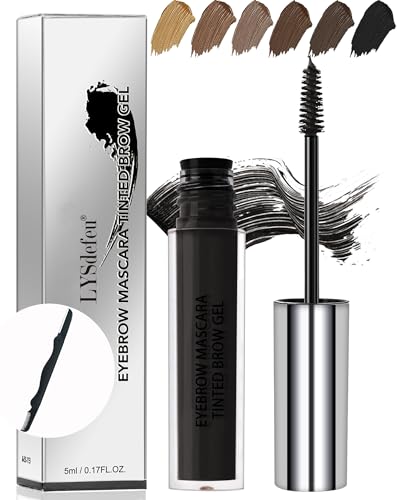 Eyebrow Gel Tint Kit, Ebony Eye Brow Dye Glue Black Mascara for Women Mom | Tinted Eyebrow Gel Set,Smudge-Proof Eye Brow Tinting Kit,Longlasting Waterproof Brow Filler,Thanksgiving Christmas Eye Makeup - color: 06# Ebony