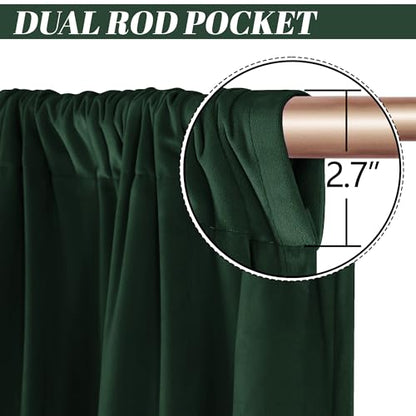 nanbowang Dark Green Velvet Curtains - 42 Inches Width 72 Inches Long Soft Curtain Rod Pocket Thermal Insulated Window Treatment for Bedroom 2 Panels - color: Dark Green, size: 42"W x 72"L (Pack of 2)