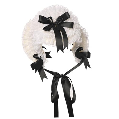 COSDREAMER Girls Women Victorian Bonnets Lace Flowers Tea Party Hats - color: C
