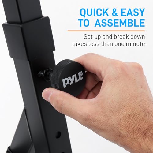 Pyle Universal Electronic Black Heavy-Duty Z Style Keyboard Organ Holder Rack Portable Piano Stand W/Adjustable Height and Width, Locking Wheels (PKST48.5) - style: Wheels