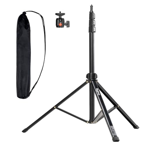 SMALLRIG RA-S200 Photography Light Stand, 6.6ft Aluminum Lighting Tripod | with 1/4" Screw for Softbox, Reflectors, Studio Lights, Umbrellas, Ring Light, Max Load 8.8lbs - size: 6.6 ft (Lightweight)