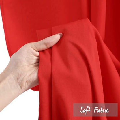 10ft x 8ft Red Backdrop Curtains Polyster Photo Drapes Party Photo Backgrounds 4 Panels 5ft x 8ft for Christmas Wedding Birthday Home Photography Background - color: Red, size: 5ft x 8ft 4 Panels