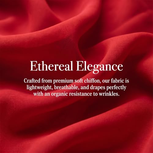 DUOBAO Ceiling Drapes 20ft Red Wedding Backdrops 4 Panels Sheer Curtains | Chiffon Fabric, 5x20ft Each Panel, for Reception Ceremony Arch, Party & Photo Backdrop, Bridal Shower Wedding Event Supplies - color: Red, size: 60"W x 240"L (Pack of 4)