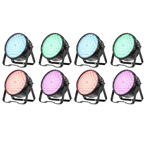Betopper 54 * 4W LED Stage Light,4 in 1 RGBW High CRI DJ Par Light-8 Packs | 54 * 4W CRI>90 RGBW LEDs, Auto/Sound/DMX512/Master-Slave, LPC010N PAR Light For Parties, Concerts, Theatrical, Uplighting - size: LPC010N-8