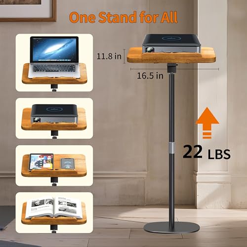 2-in-1 Dual-Use Music Stand & Tabletop Stand, 16.5"–51" Height Adjustable - color: Rubberwood Effect, size: Non-wheeled
