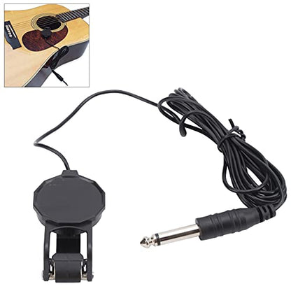 aqxreight Clip On Piezo Pickup Microphone for Acoustic Guitar Violin Ukulele Soundhole Instrument Pickup Transducer Clamp On Design ABS Metal Construction Clear Sound Musical Accessories
