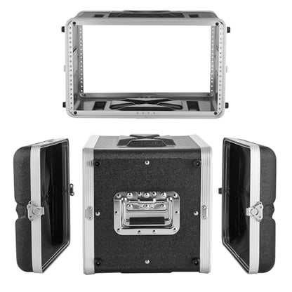 VEVOR 6U Rack Case, 14 in Depth, Server Rack Cabinet Shallow with ABS Construction, Recessed Twist Latches, Detachable Front & Back Cover, Easy Installation, for Amplifier, 11.4 in Internal Depth - size: 17.52 x 13.39 x 20.87 Inches