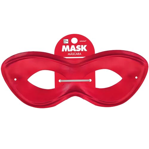 Red Super Hero Stiff Fabric Mask - 2.87" x 8.25" (Pack Of 1) - Fits Most Adults & Kids - Perfect For Parties, Cosplay & Themed Events - color: Red