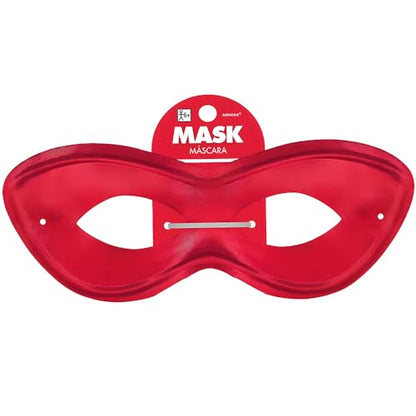 Red Super Hero Stiff Fabric Mask - 2.87" x 8.25" (Pack Of 1) - Fits Most Adults & Kids - Perfect For Parties, Cosplay & Themed Events - color: Red