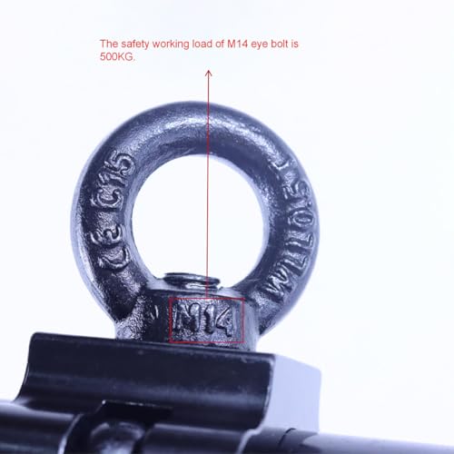 Sarknoah.Black 2" Wide Heavy Duty Truss Clamp With Eye Bolt Ring Fit Tube For (1.5-2)" /(38-52) mm Truss .Half Coupler Truss Eye Clamps For Speakers LED Video Wall LED Screen Display - color: Black