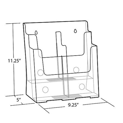 Azar Displays, 252380, Letter Size Brochure Holder, 2 Tier Literature Display, Flyer Organizer for Retail, Office Supplies Organizer, Magazine, File & Document Holder for Counter or Wall, Clear - size: Two Tier Letter