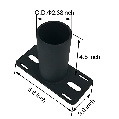 2 Pack Tenon Slip Fitter Adapter 90 Degree Bracket for Outdoor Lights - Black Metal Pole Barn Shoebox Led Parking Lot Wall Mount Arm Rustproof Rainproof (2PCS-2-3/8 Inch) - size: 2PCS-2-3/8 Inch